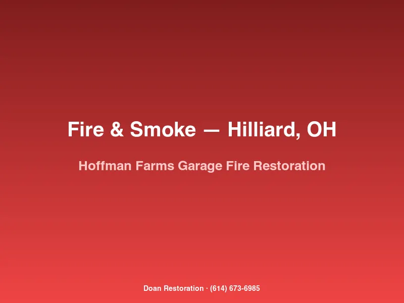 Doan Restoration team repairing fire barriers between garage and second-floor bedrooms in a Hoffman Farms home in Hilliard, OH.