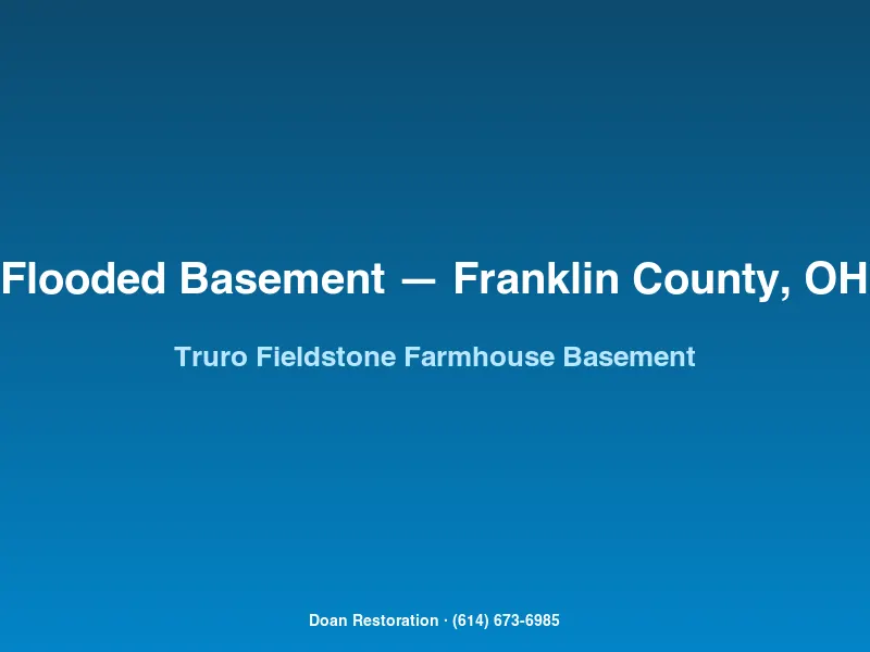 1880s Truro Township farmhouse basement with dirt floor and fieldstone walls undergoing antimicrobial treatment after flooding