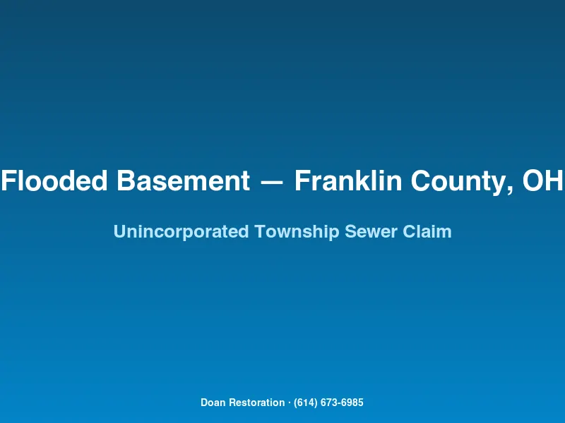 Documentation for Franklin County Board of Commissioners sewer backup claim in an unincorporated Sharon Township basement