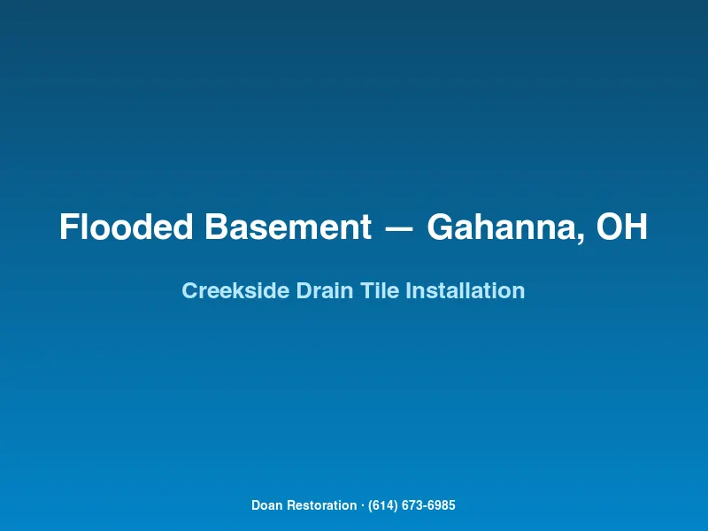 Exterior drain tile installation along a Creekside Gahanna basement foundation near Big Walnut Creek
