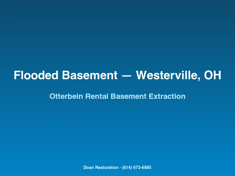 Water extraction in an Otterbein-area Westerville basement rental apartment after groundwater seepage