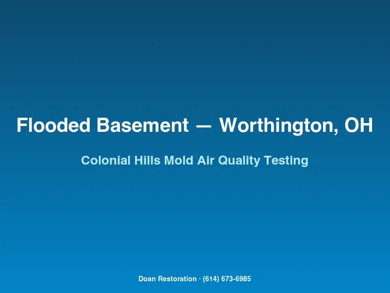 Air quality lab sampling for hidden mold in a Colonial Hills Worthington basement after flood cleanup