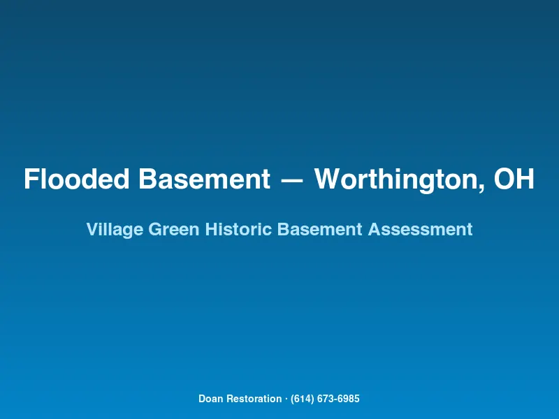 Assessment of a historic Worthington Village Green basement with 6-foot ceilings and chronic seepage issues