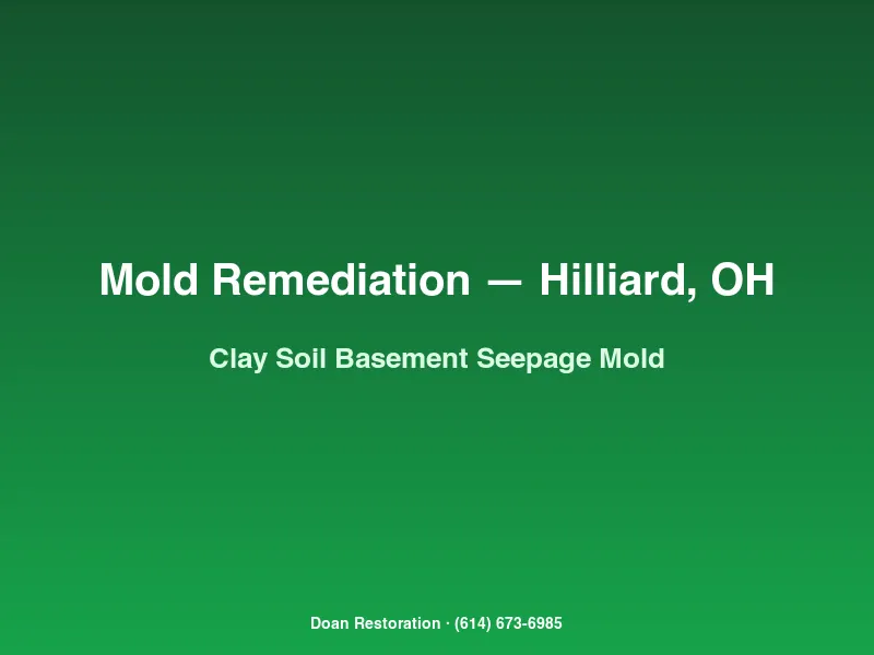Mold remediation Hilliard clay soil basement showing efflorescence and Aspergillus staining on block foundation wall