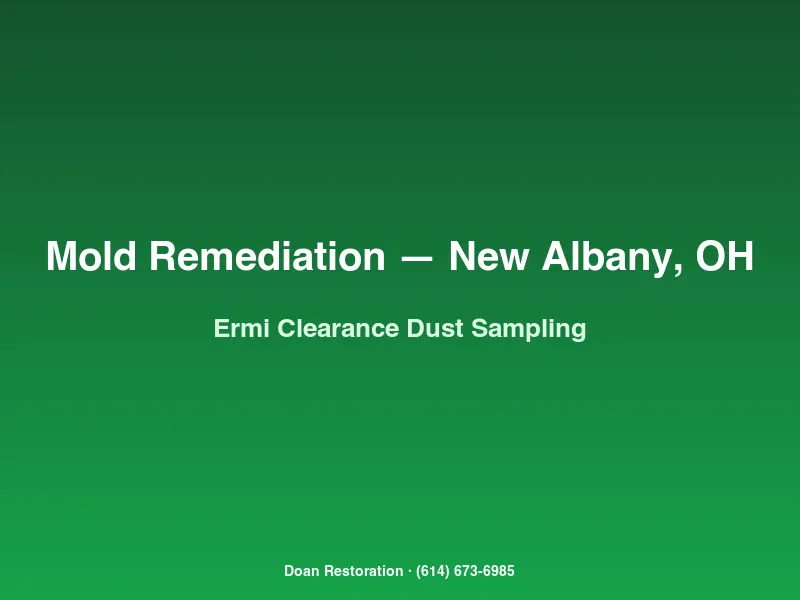 Mold remediation New Albany post-remediation ERMI dust sampling with HERTSMI-2 water damage panel for luxury home clearance