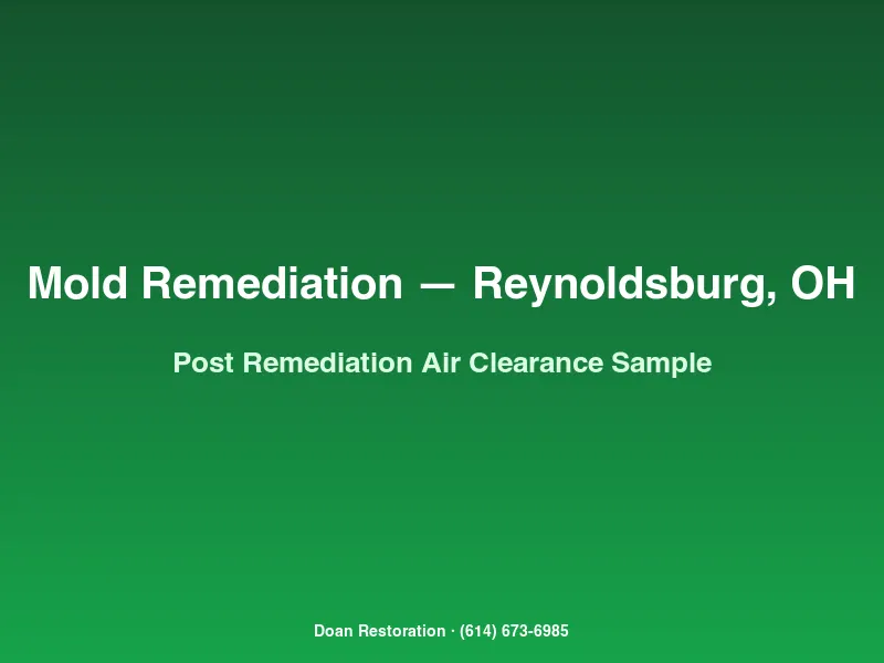 Mold remediation Reynoldsburg post-remediation air clearance sampling with outdoor control Air-O-Cell verification