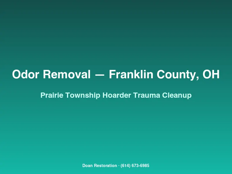 Technician in PPE during IICRC S540 trauma-standard hoarder cleanup in a Prairie Township inherited property