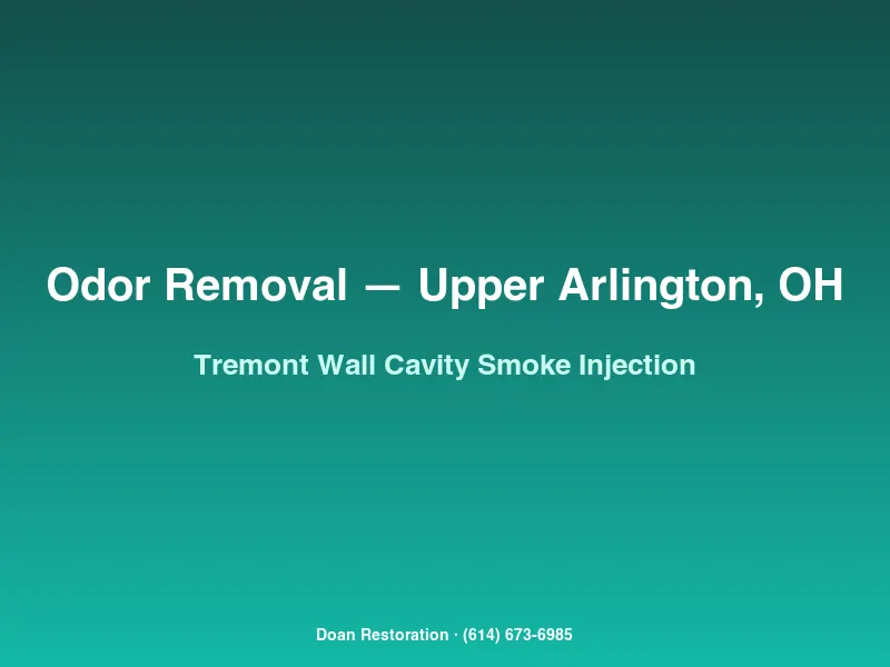 Thermal fog injected through treatment ports into the wall cavities of a 1950s Tremont home with decades of indoor smoke odor