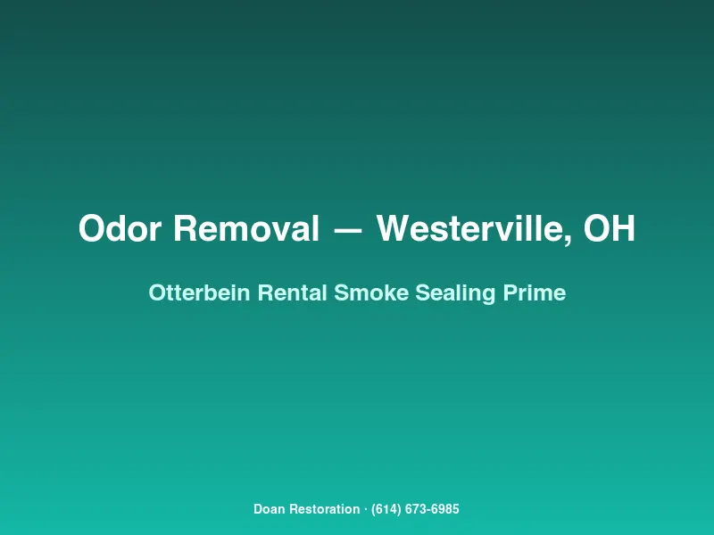 Shellac-based stain blocker being rolled onto walls of an Otterbein-area rental after two leases of indoor smoking
