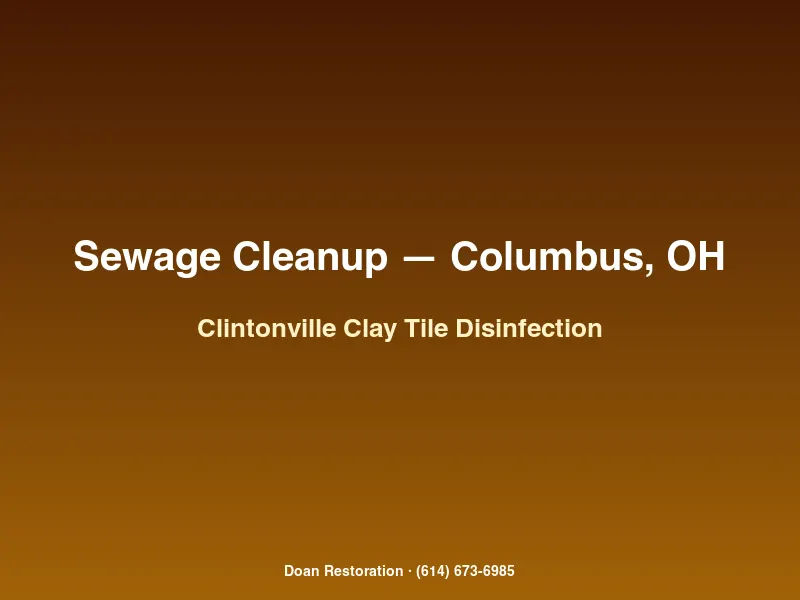 Hospital grade disinfection of a Clintonville Columbus basement after Category 3 sewage backup from aging clay tile lateral
