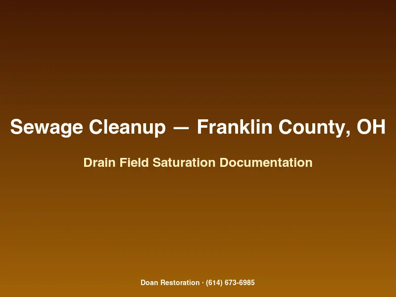 Documenting saturated septic drain field surface contamination after heavy storm at a Franklin County Ohio rural property