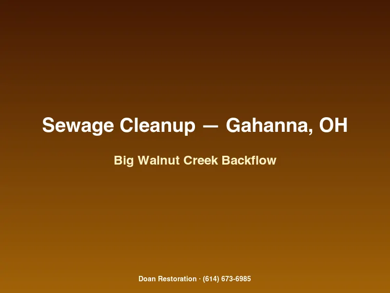 Doan Restoration sewage cleanup in a Creekside Gahanna home after Big Walnut Creek flooding caused sanitary sewer backflow