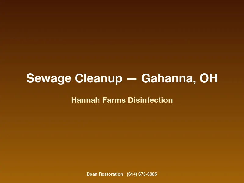 Hospital grade antimicrobial treatment after Category 3 sewer backup in a Hannah Farms Gahanna home