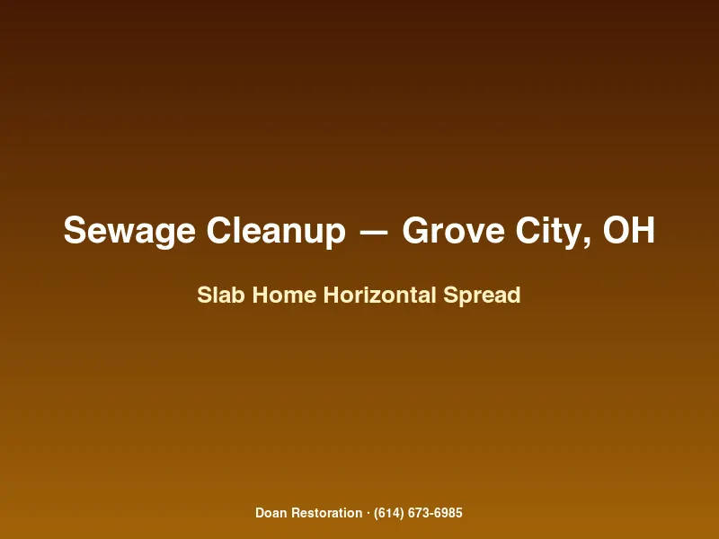 Doan Restoration crew extracting sewage from a Grove City Ohio slab-on-grade home where backup spread horizontally across living rooms