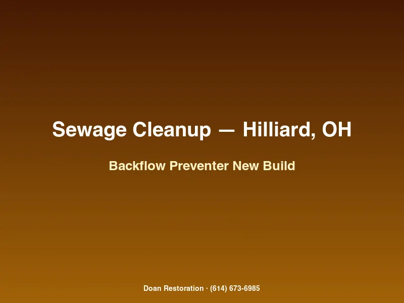 Doan Restoration documenting a backflow preventer in a Hilliard Ohio new build basement after sanitary sewer backup