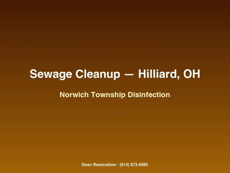 Antimicrobial disinfection treatment by Doan Restoration in a Norwich Township Hilliard basement after Category 3 sewage backup