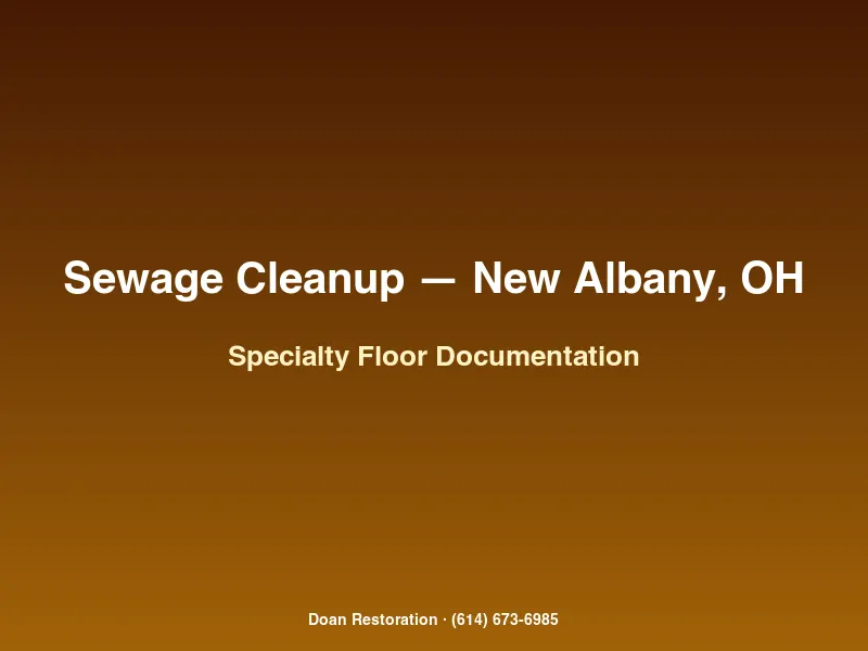 Documenting specialty hardwood and theater room damage after Category 3 sewage event in a New Albany Ohio custom home