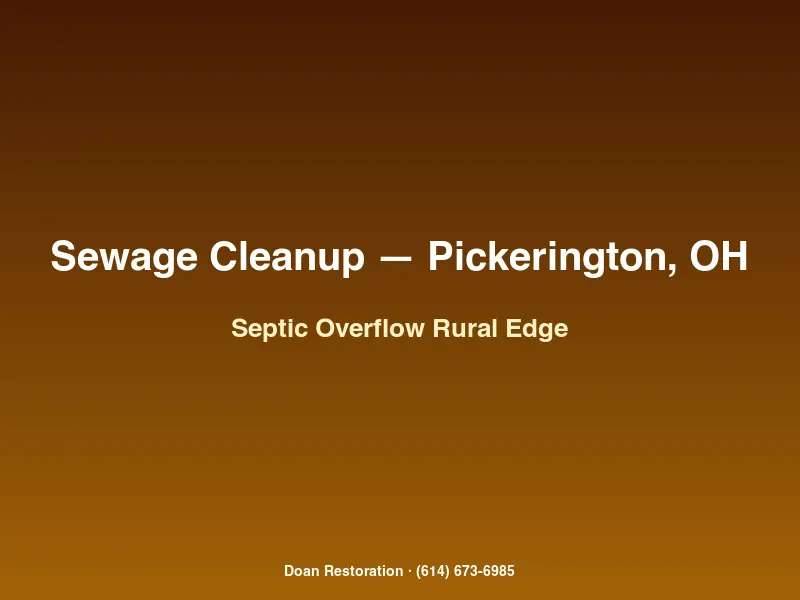 Doan Restoration septic system overflow cleanup at a rural edge Pickerington Ohio property after drain field saturation