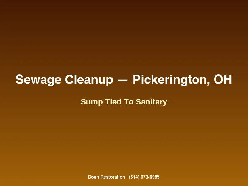 Doan Restoration sewage extraction after a Pickerington sump pump illegally tied to sanitary sewer caused lateral surcharge