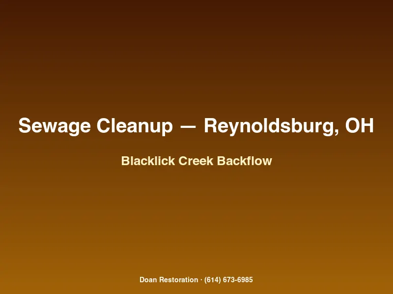 Sanitary sewer backflow cleanup in a Blacklick Estates Reynoldsburg home after Blacklick Creek flooding event