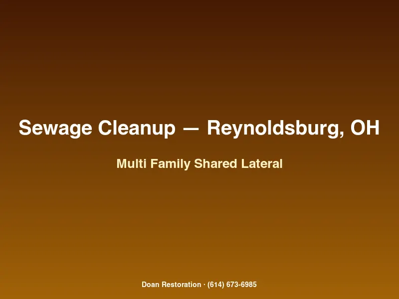 Doan Restoration sewage cleanup in a Reynoldsburg Ohio multi-family apartment building after shared lateral backup affected multiple units