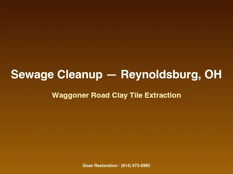 Sewage extraction in a western Reynoldsburg basement after aging clay tile lateral failed near Waggoner Road