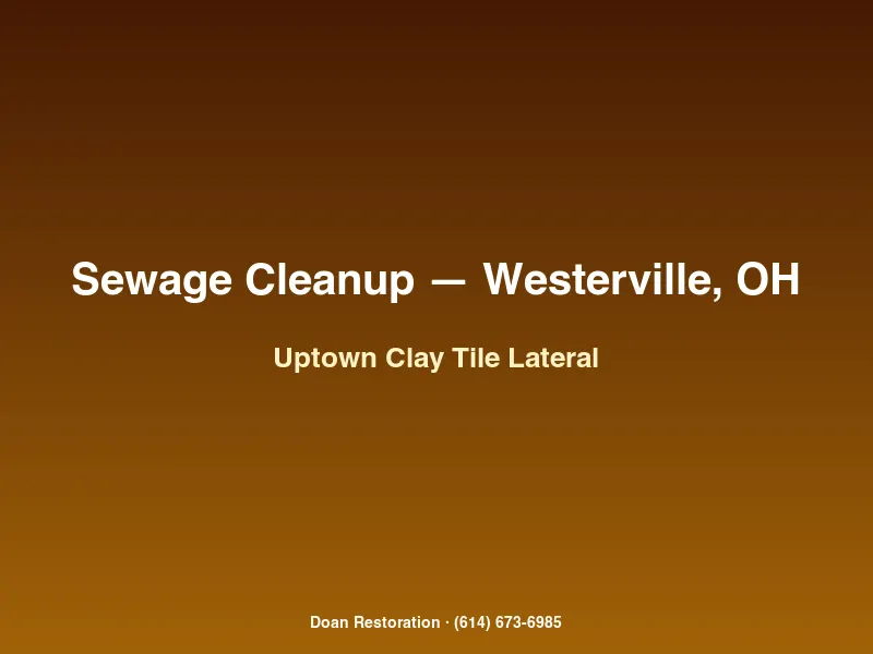 Doan Restoration sewer camera inspection of a clay tile lateral in an Uptown Westerville Ohio basement after sewage backup