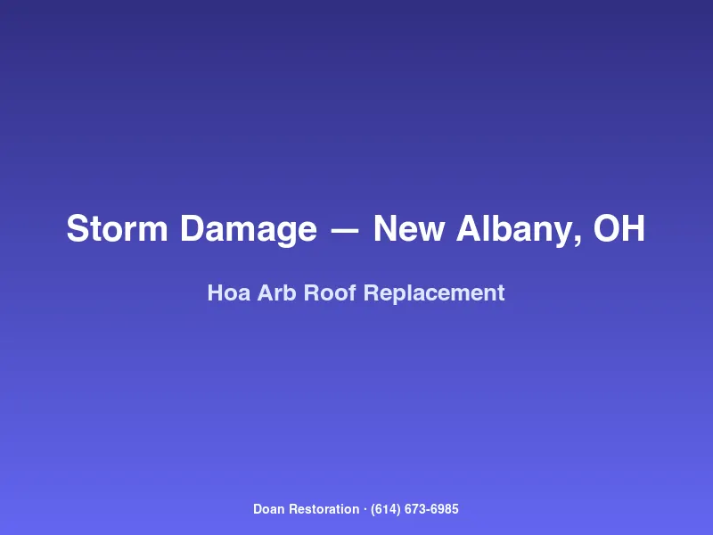 New Albany custom home with full-slope architectural shingle replacement meeting HOA architectural review board standards