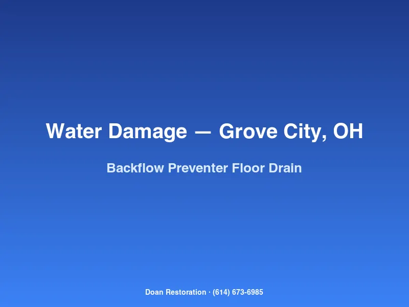 Backflow preventer installation on a sewer lateral floor drain at a Jackson Township Grove City home to prevent storm sewage backup.