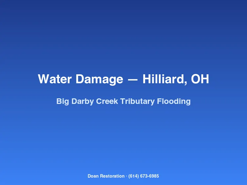 Doan Restoration crew responding to Big Darby Creek tributary flooding at a western Hilliard home in Norwich Township.