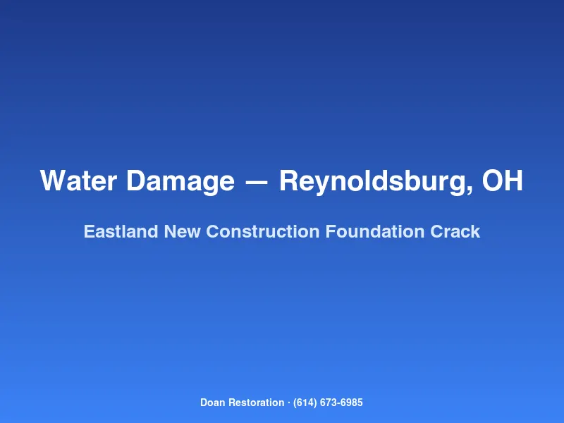 Foundation crack water seepage repair at a newer Eastland Reynoldsburg home built in 2019 during water damage restoration.